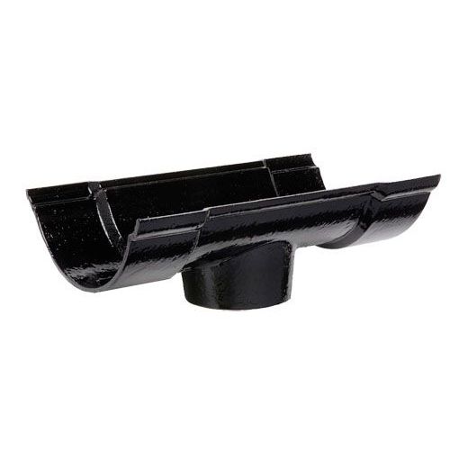 Product image for Cast Iron Beaded Guttering Running 100 x 65mm Outlet - Black Finish
