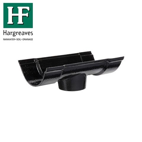 Product image for Cast Iron Beaded Guttering Running 125 x 65mm Outlet - Black Finish