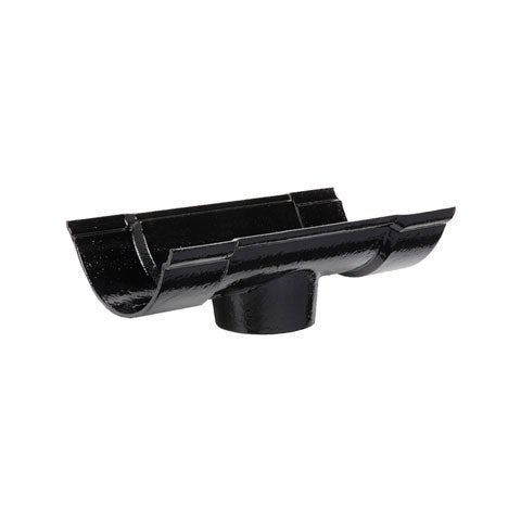 Product image for Cast Iron Beaded Guttering Running 125 x 65mm Outlet - Black Finish