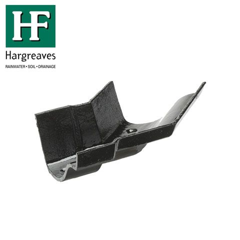 Image of Cast Iron OG Guttering 135Dg External Angle - 115mm Black Finish