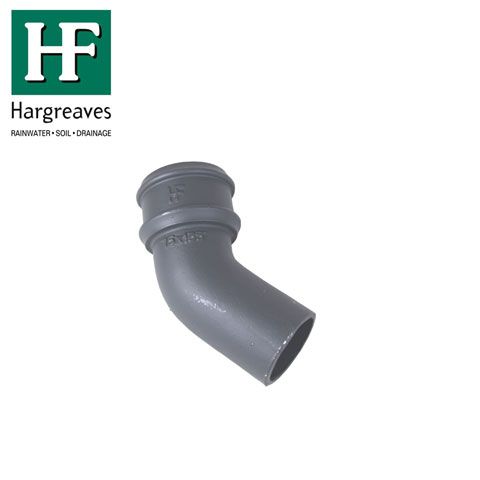 Product image for Cast Iron Round Downpipe 135dg Bend 65mm - Primed Finish