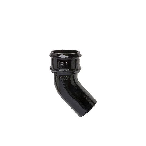 Product image for Cast Iron Round Downpipe 135dg Bend 75mm - Black Finish