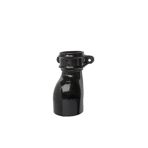 Product image for Cast Iron Round Downpipe Anti Splash Eared Shoe 75mm - Black Finish