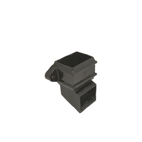 Product image for Cast Iron Rectangular Downpipe Eared Shoe 100mm x 75mm - Black
