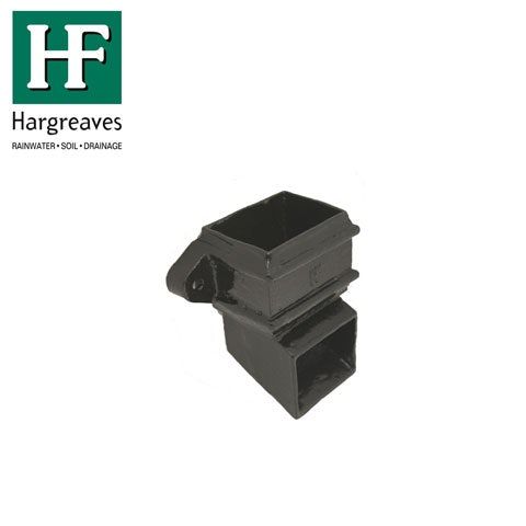 Product image for Cast Iron Rectangular Downpipe Eared Shoe 150mm x 100mm - Black