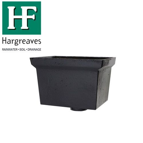 Product image for Primed Cast Iron Hopper Head Rectangular 305 x 250 x 200mm - 75mm Spigot