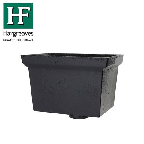Product image for Cast Iron Hopper Head H460 65mm Outlet 305mm x 250mm x 200mm - Black