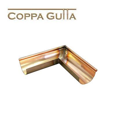 Product image for Metal Gutta Copper 125mm Half Round Gutter External Corner - 135dg