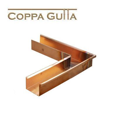 Product image for Metal Gutta Copper 90mm Box Gutter External Corner - 90dg