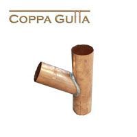 Product image for Metal Gutta Copper Round 80mm Downpipe Branch