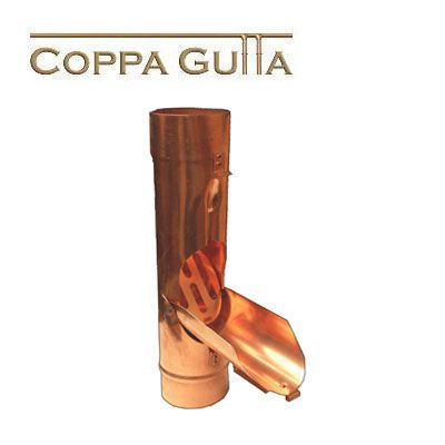 Product image for Metal Gutta Copper Round 100mm Downpipe Rainwater Diverter