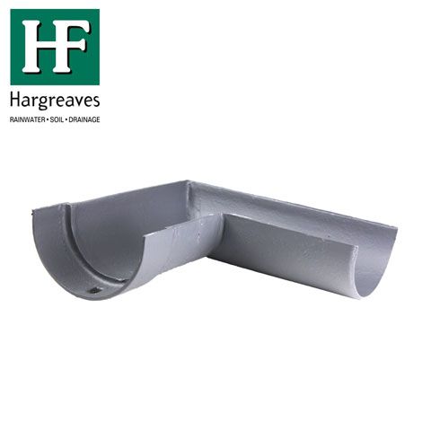 Product image for Cast Iron Deep Style Guttering 90Dg Right Hand Angle - 125mm Primed
