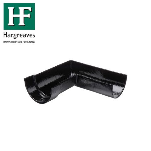 Product image for Cast Iron Deep Style Guttering 90Dg Right Hand Angle - 100mm Black
