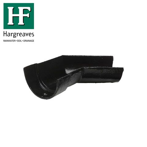 Product image for Cast Iron Deep Style Guttering 135Dg Right Hand Angle - 125mm Black