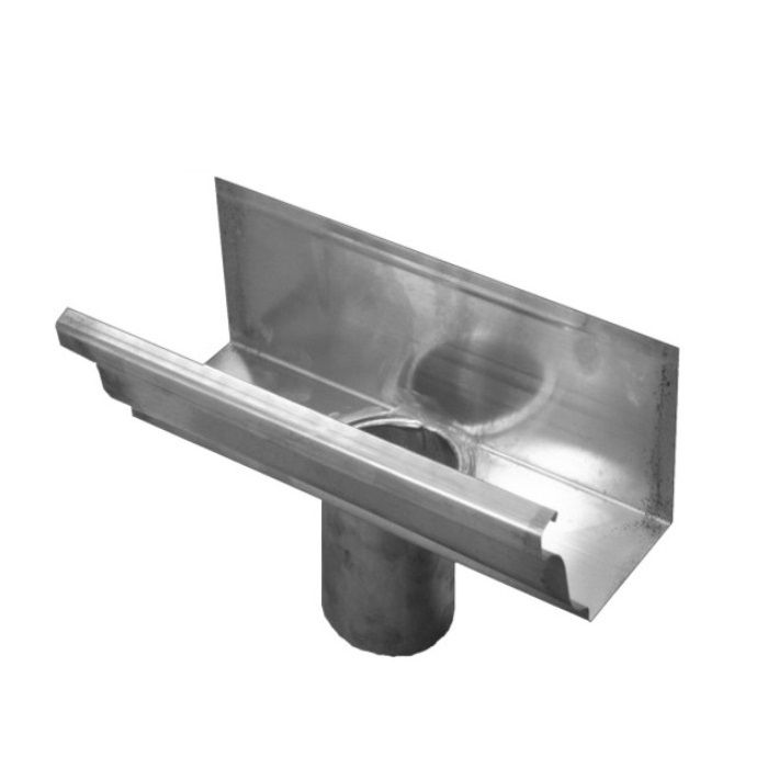 Image of Metal Gutta Zinc 127mm Ogee Gutter Running Outlet - 80mm