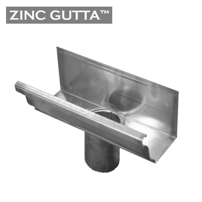 Image of Metal Gutta Zinc 152mm Ogee Gutter Running Outlet - 100mm