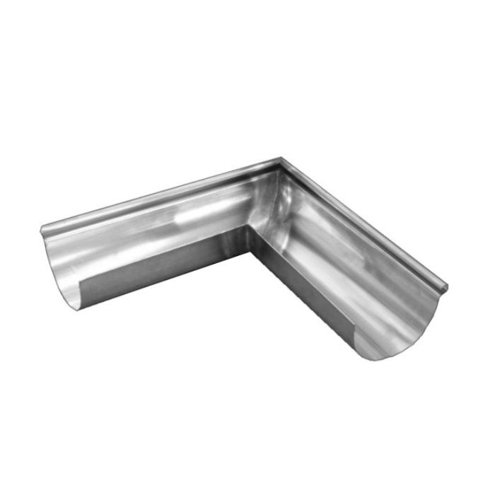 Image of Metal Gutta Zinc 185mm Half Round Gutter External Corner - 135dg