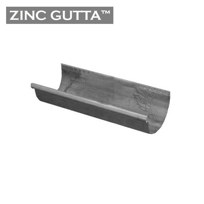 Image of Metal Gutta Zinc 185mm Half Round Gutter - 2.4m
