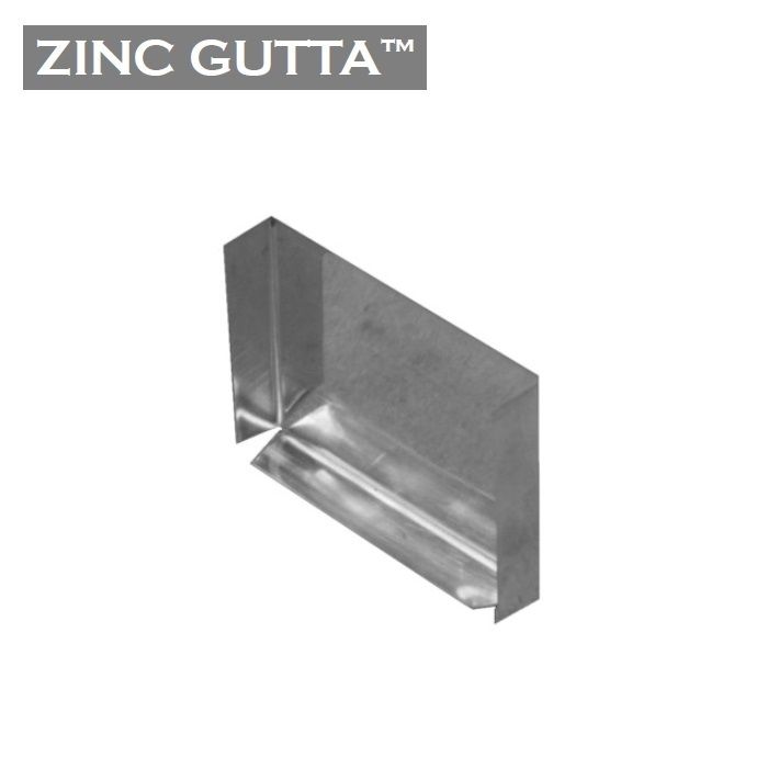 Image of Metal Gutta Zinc 120mm Box Gutter Stop End