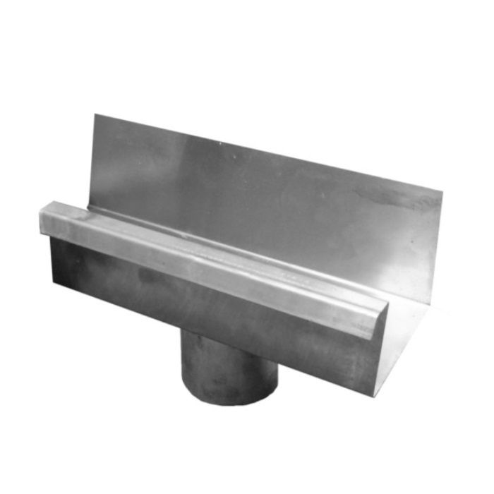 Image of Metal Gutta Zinc 90mm Box Gutter Running Outlet - 80mm