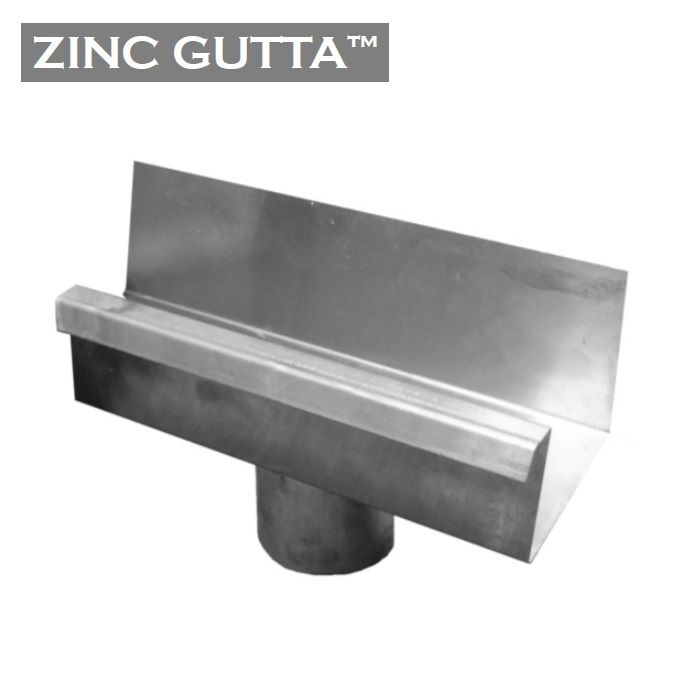 Product image for Metal Gutta Zinc 120mm Box Gutter Running Outlet - 80mm