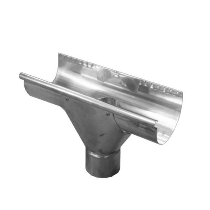 Image of Metal Gutta Zinc 125mm Half Round Gutter Running Outlet - 80mm