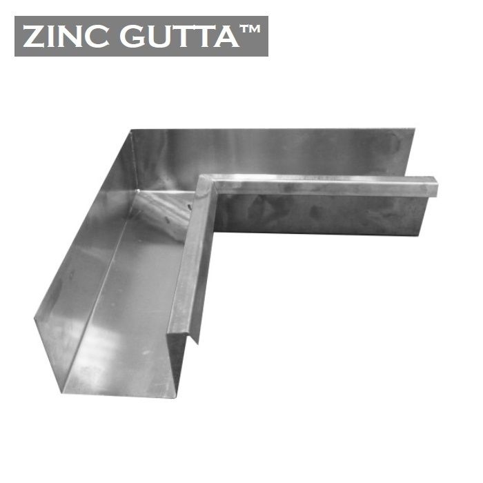 Product image for Metal Gutta Zinc 120mm Box Gutter Internal Corner - 90dg