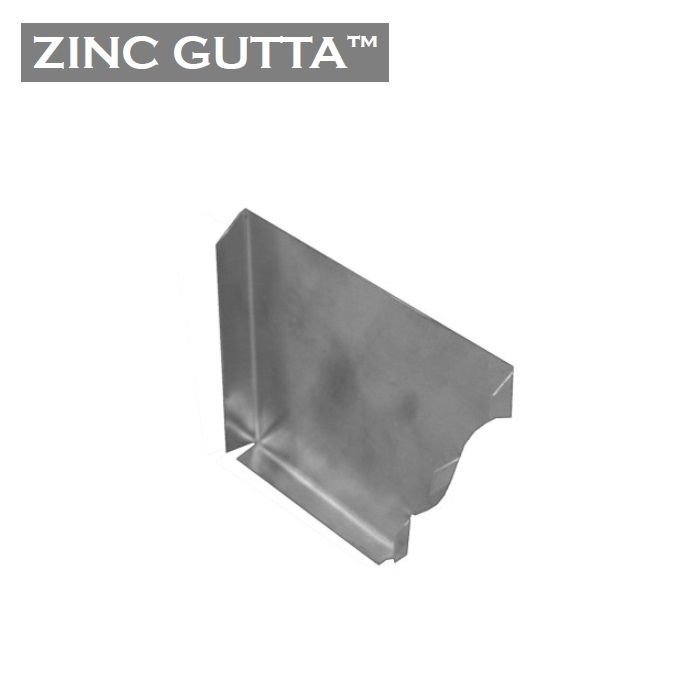 Product image for Metal Gutta Zinc 152mm Ogee Gutter Right Hand Stop End