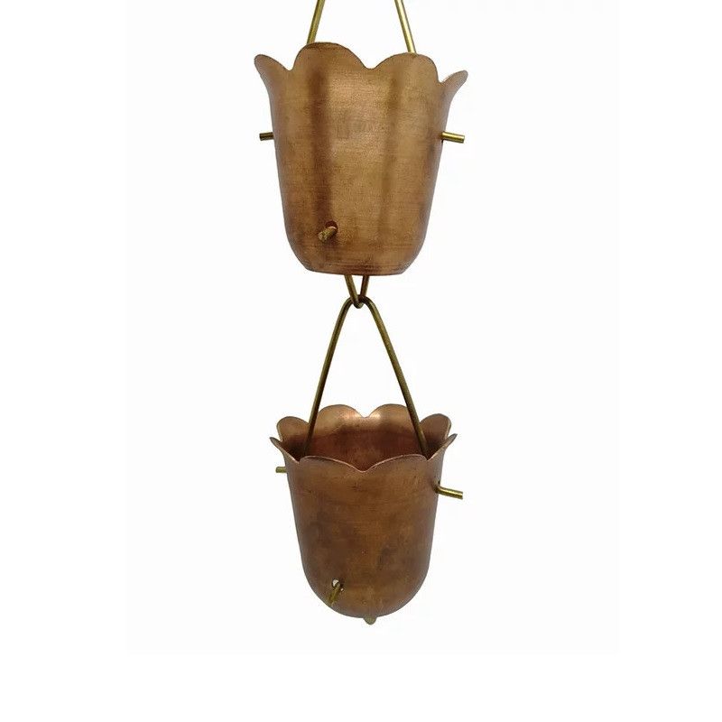 Product image for Metal Gutta Copper Downpipe Bluebell Rainchain - Price Per Meter