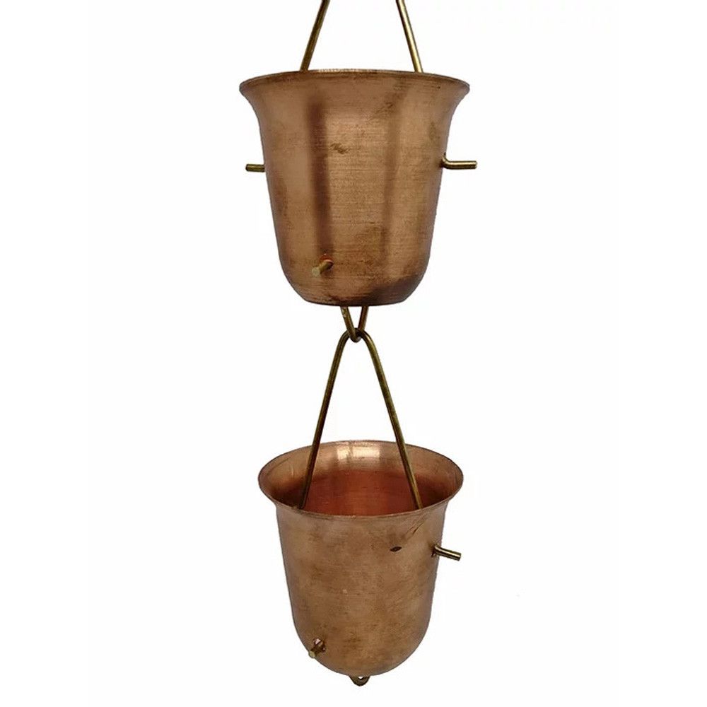 Product image for Metal Gutta Copper Downpipe Bell Rainchain - Price Per Meter
