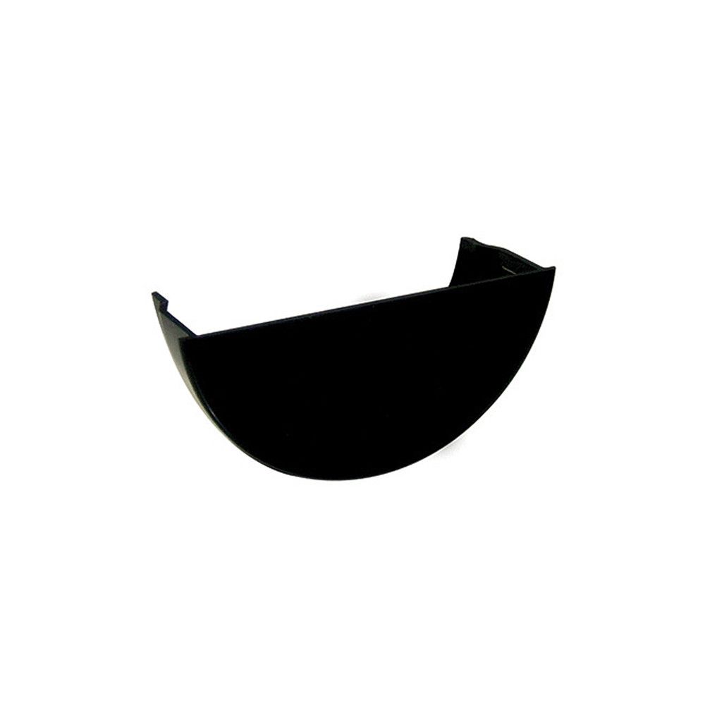 Product image for FloPlast Plastic Guttering 112mm Half Round Black Internal Stopend