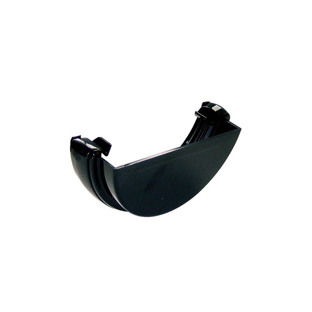 Product image for FloPlast Plastic Guttering 112mm Half Round Black External Stopend