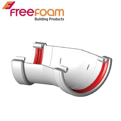 Image of Freeflow 150 Degree Half Round Style Plastic Guttering Angle - White