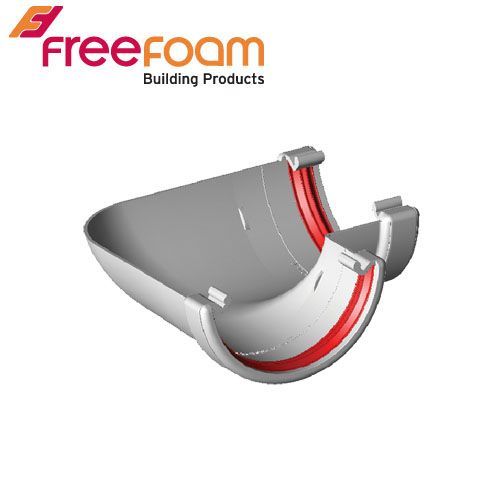 Image of Freeflow 90 Degree Half Round Style Plastic Guttering Angle - White