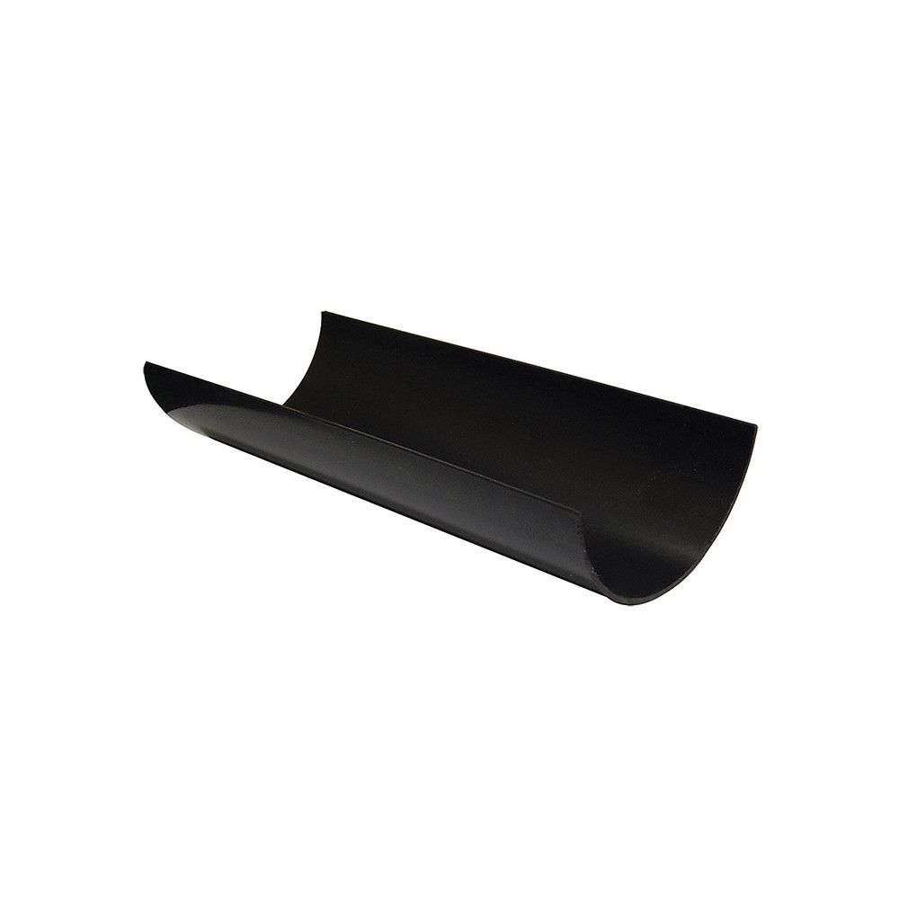 Product image for FloPlast Plastic Guttering 112mm Half Round Black Plastic Gutter - 3m Length