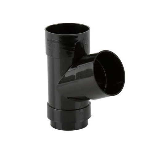 Product image for Brett Martin Plastic Guttering Round Style Downpipe 112.5 Degree Branch 68mm Black