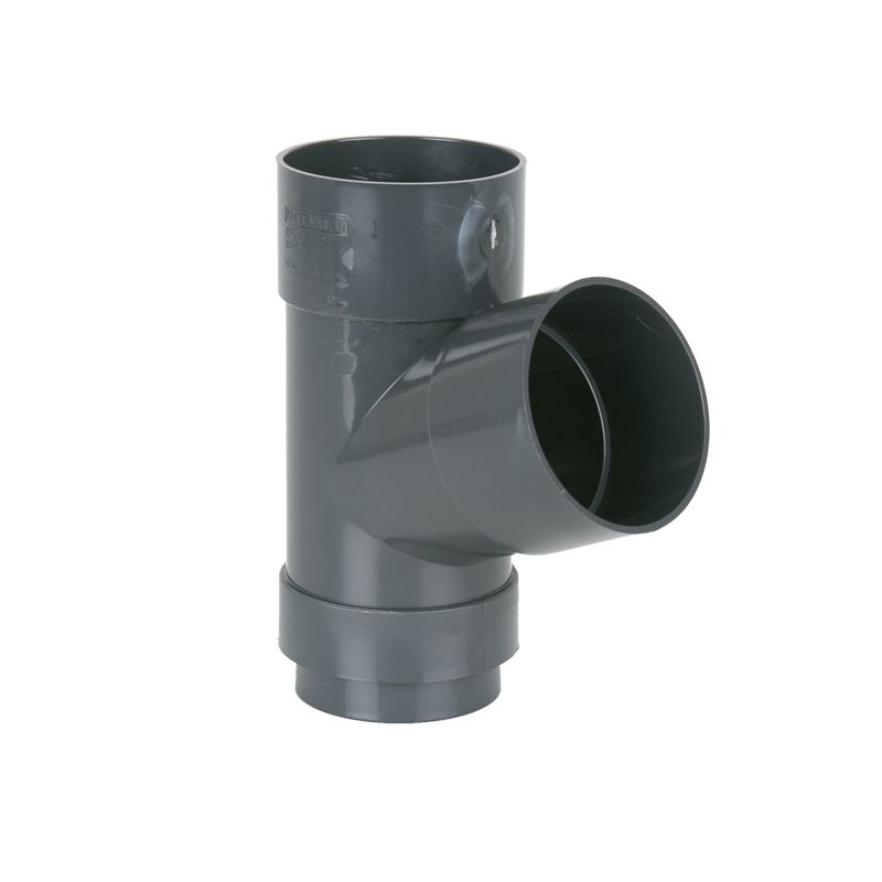 Product image for Brett Martin Plastic Guttering Round Downpipe Branch 68mm - Anthracite Grey