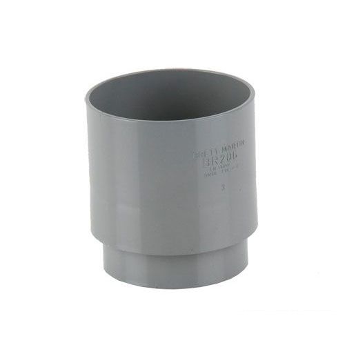 Product image for Brett Martin Plastic Guttering Round Style Downpipe Connector 68mm - Grey