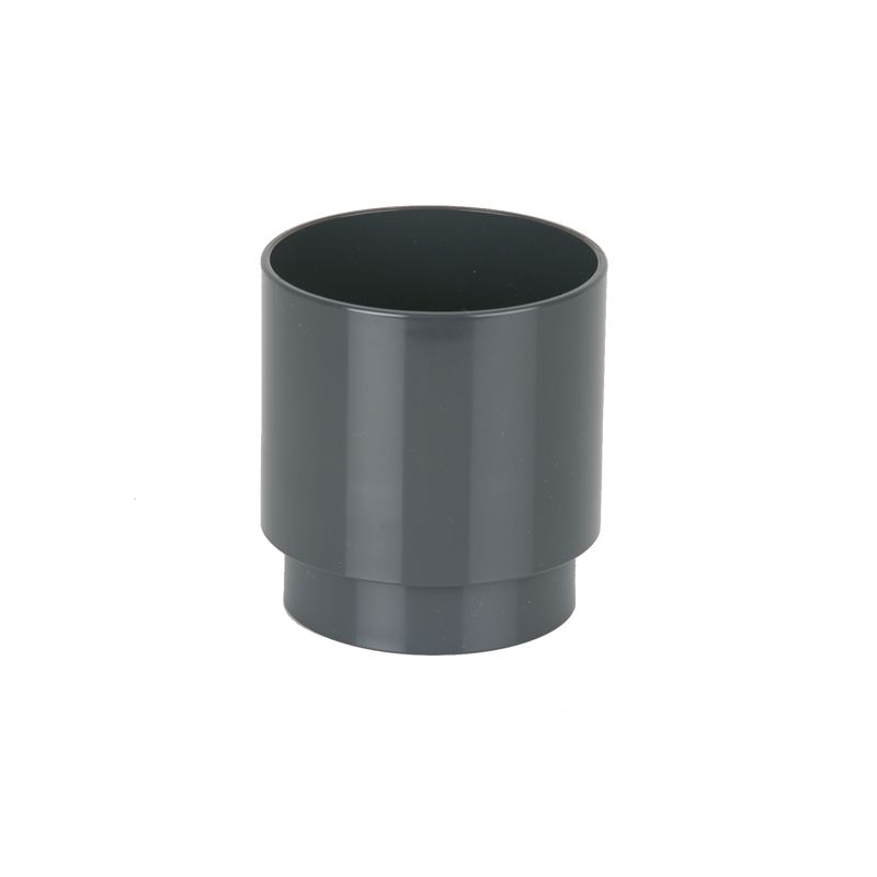 Image of Brett Martin Plastic Guttering Round Downpipe Connector 68mm - Anthracite Grey