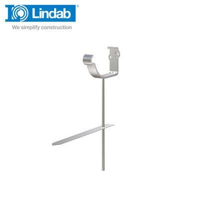 Product image for Lindab 100mm Half Round Steel Rise & Fall Bracket - Silver Metallic