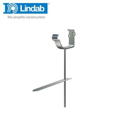 Product image for Lindab 100mm Half Round Steel Rise & Fall Bracket - Dark Grey