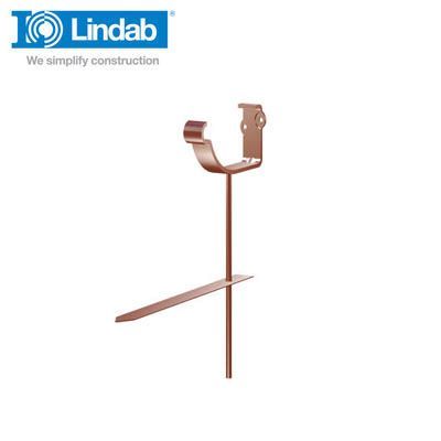 Product image for Lindab 100mm Half Round Steel Rise & Fall Bracket - Dark Red