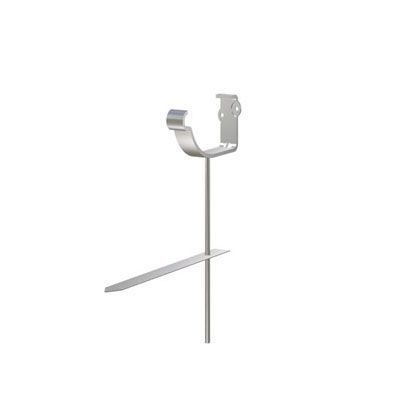 Image of Lindab 125mm Half Round Steel Rise & Fall Bracket - Silver Metallic