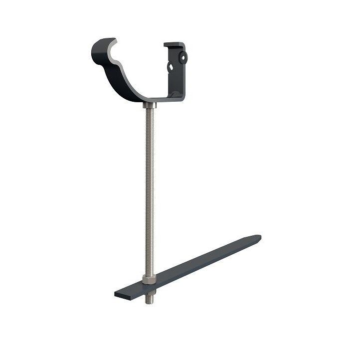 Product image for Lindab 100mm Half Round Steel Rise & Fall Bracket - Anthracite Grey