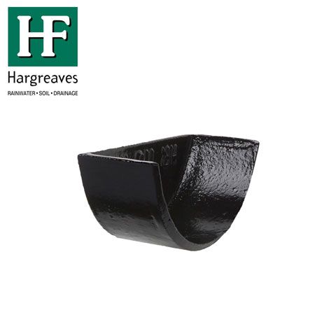 Product image for Cast Iron Half Round Guttering Internal Stopend - 100mm Black Finish