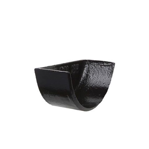 Product image for Cast Iron Half Round Guttering Internal Stopend - 100mm Black Finish