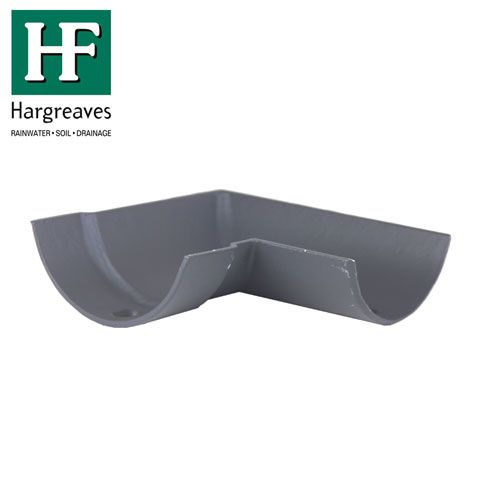 Product image for Cast Iron Half Round Guttering 90Dg Right Hand Angle - 100mm Primed