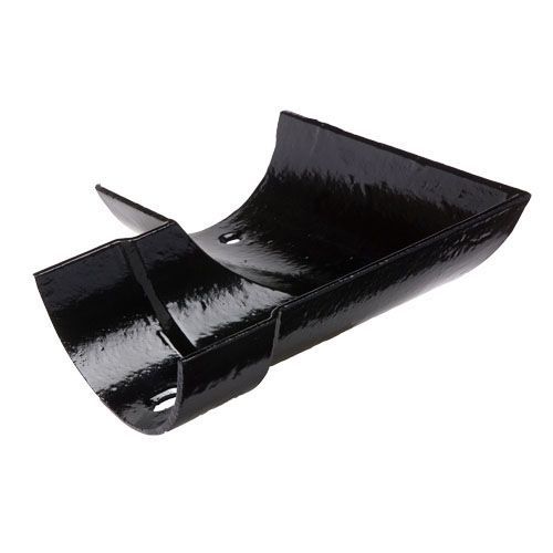 Product image for Cast Iron Half Round Guttering 90Dg Left Hand Angle - 125mm Black