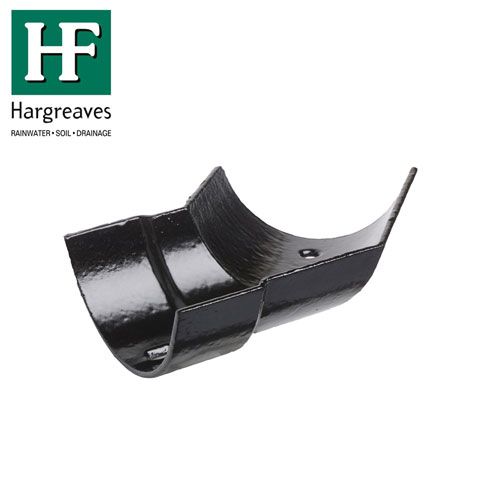 Product image for Cast Iron Half Round Guttering 135Dg Left Hand Angle - 100mm Black