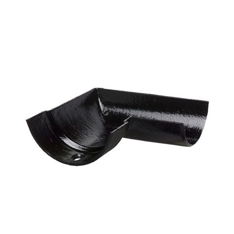 Product image for Cast Iron Half Round Guttering 90Dg Right Hand Angle - 125mm Black